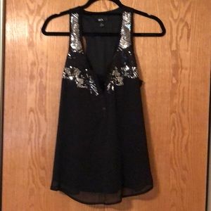 Sequin Sheer tank with liner
